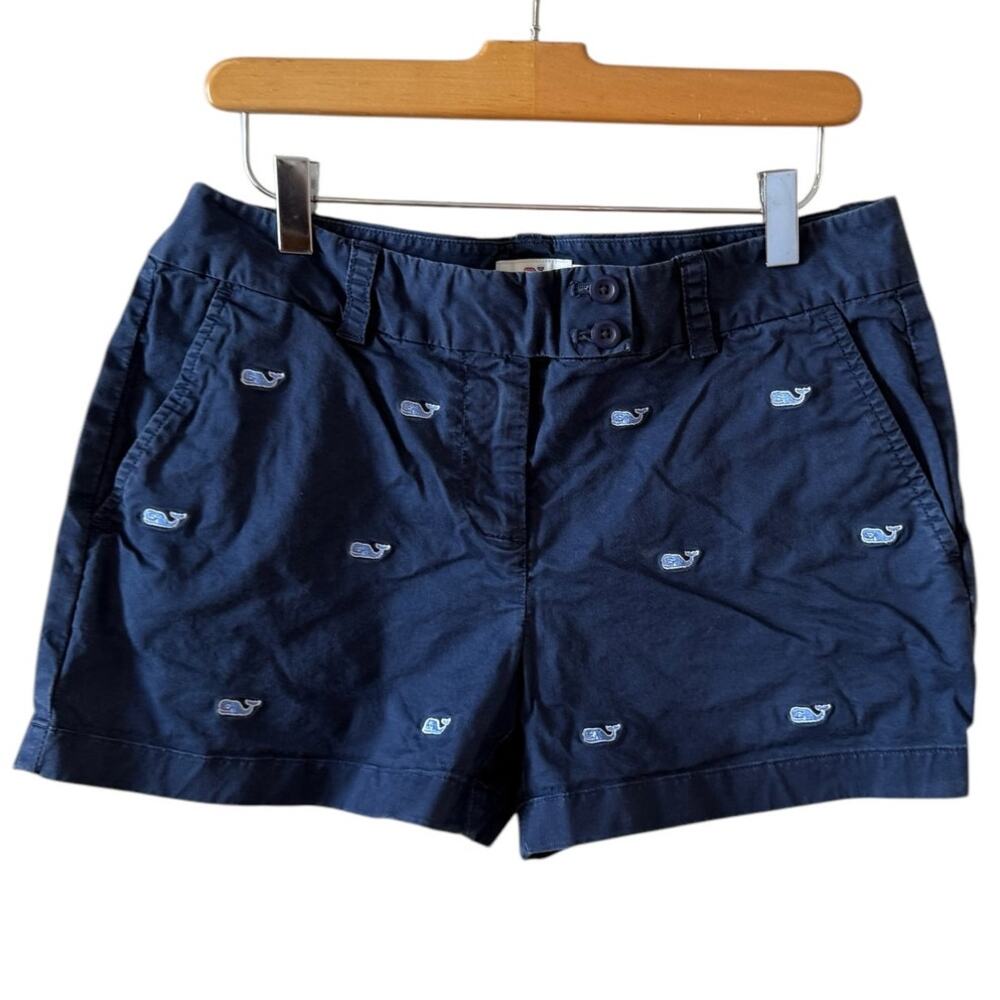 Vineyard Vines Embroidered Whale Cotton Shorts Blue 6